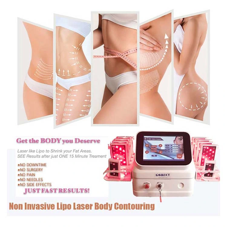 Gomecy 5D Cold Laser Machine 650nm +780nm&808nm+940nm&980nm Lipo Dissolving Fat Loss Cold Laser Slimming Machine 532nm 635nm Wavelength Lights