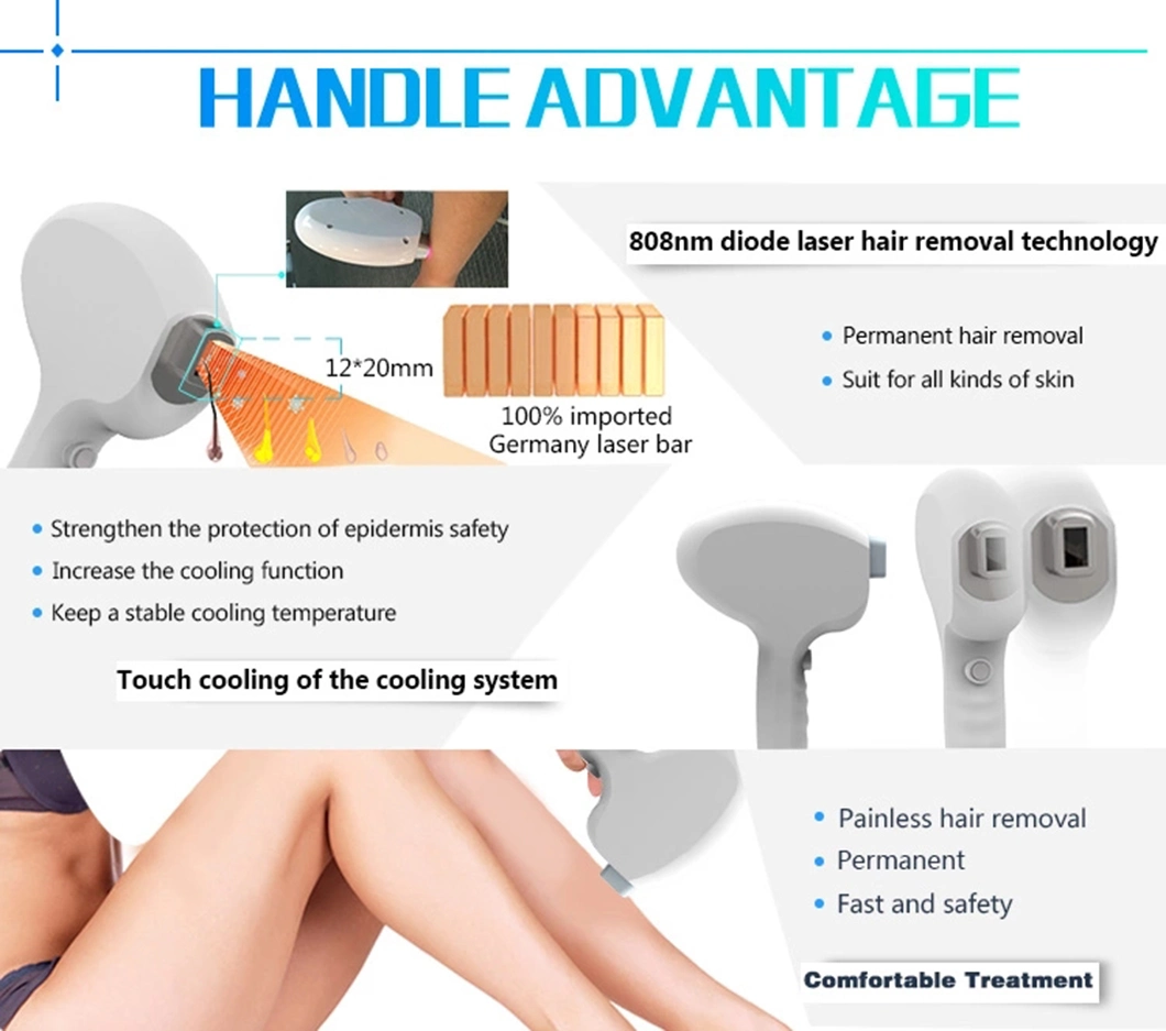 Ce Approved New Beauty Equipment Supply High Power Cold 100W 808 Hair Removal Derma Diode Portable Laser Machine