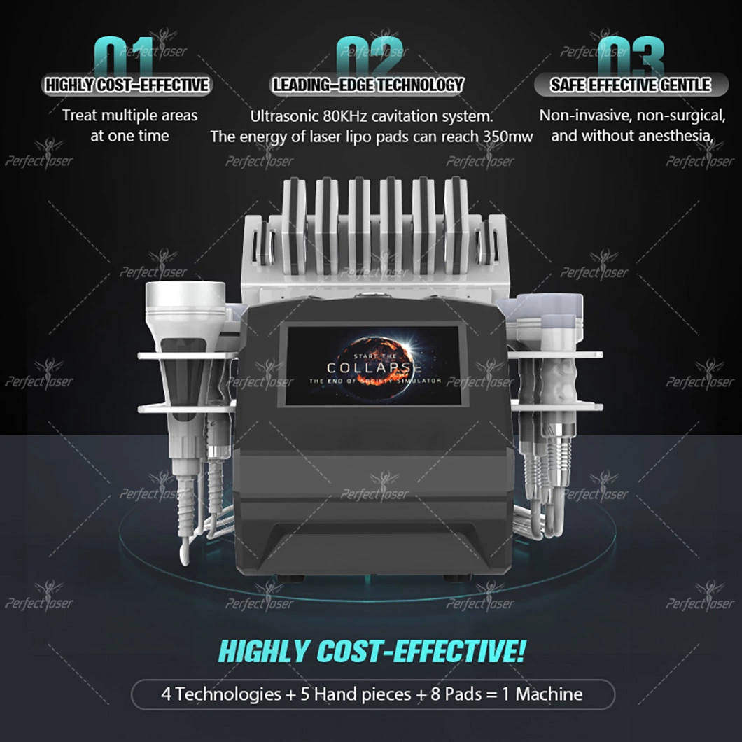 CE Approved Vacuum RF Radio Frequency Cavitation 80 kHz Lipolaser Device