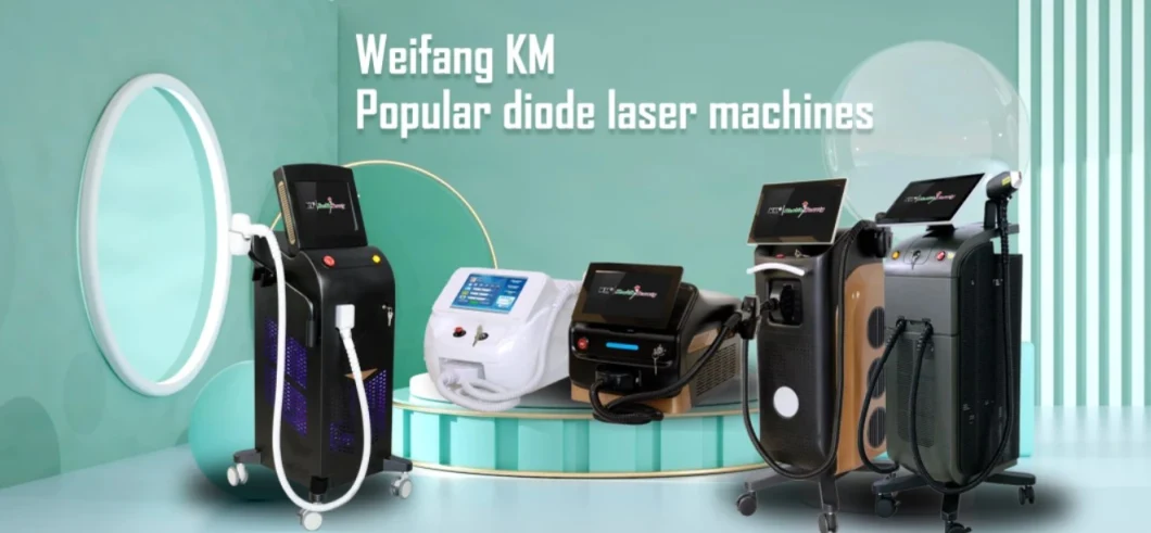 Km Beauty IPL ND YAG Picosecond Laser Ice XL Diode Laser 755 808 1064nm Triple-Wave Length Titanium Laser Depilation Hair Removal Machine / CO2 Fractional Laser