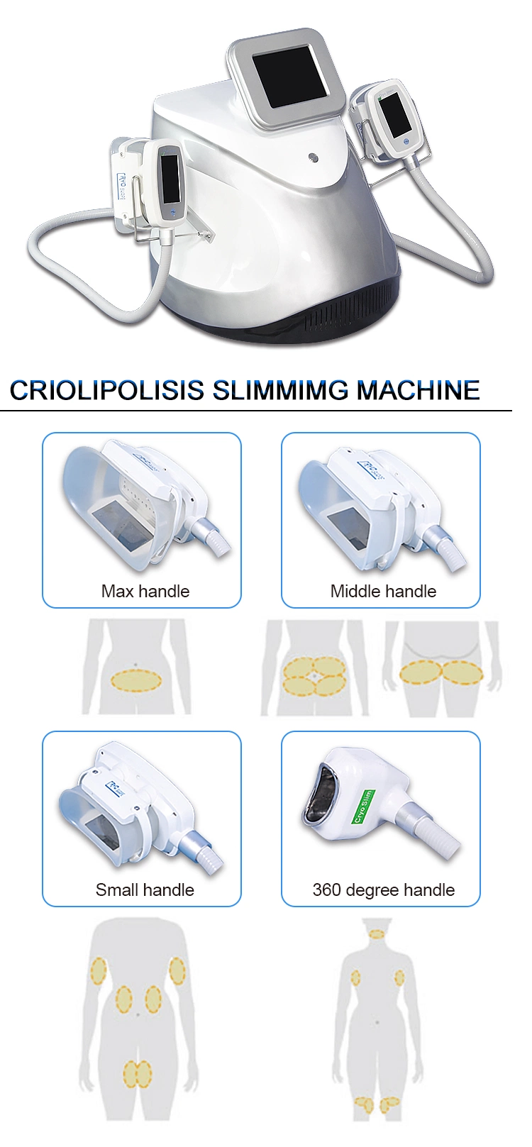 Cryo Slimming Cold Freezing Weight Loss Equipment Cryolipolisis Body Vacuum Suction Machine RF Lipo Laser Cavitation