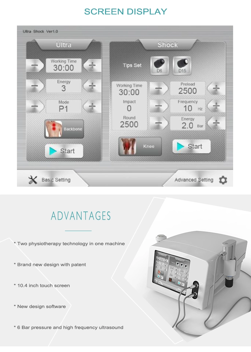 Price 2 in 1 Ultrasound Pain Relief Ultrashock Ultra-Shack Shockwave Therapy Machine