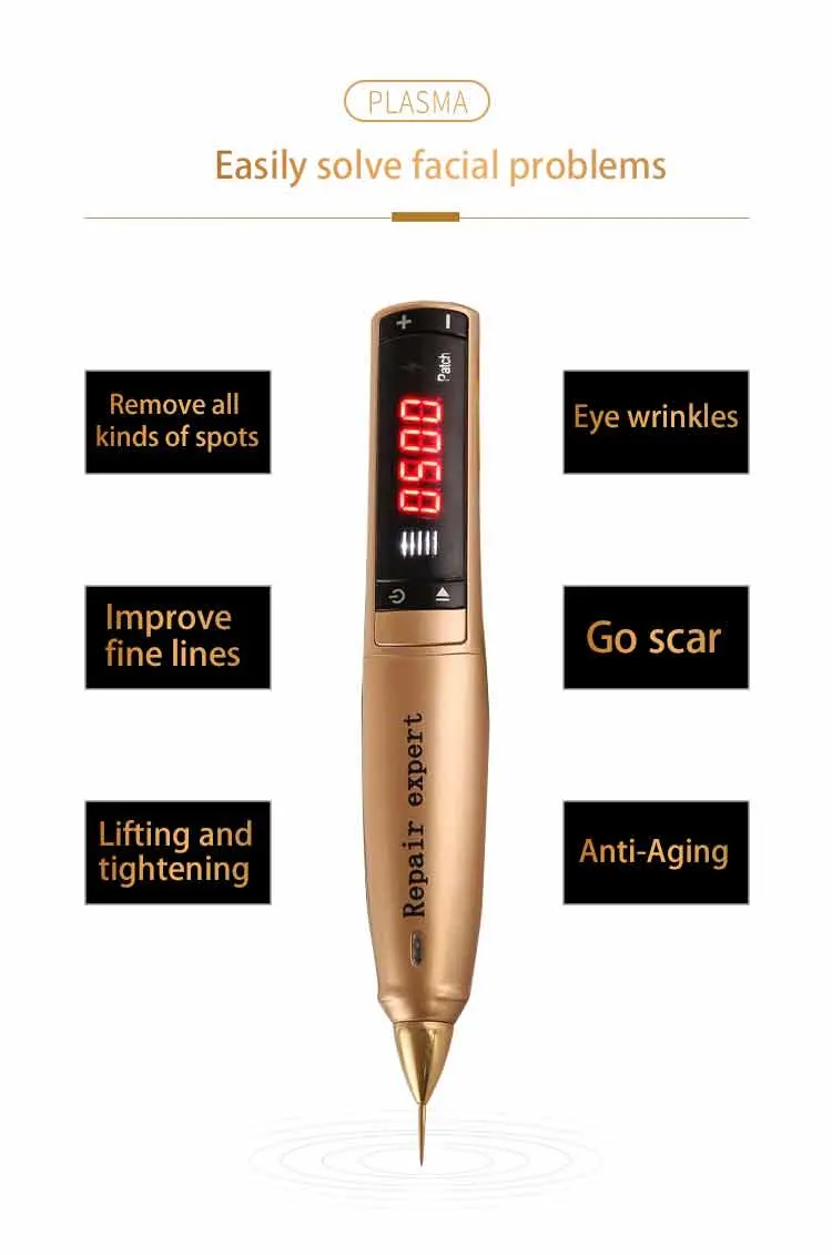 Handheld Flash Plasma Spot Removal Pen with Golden Handle