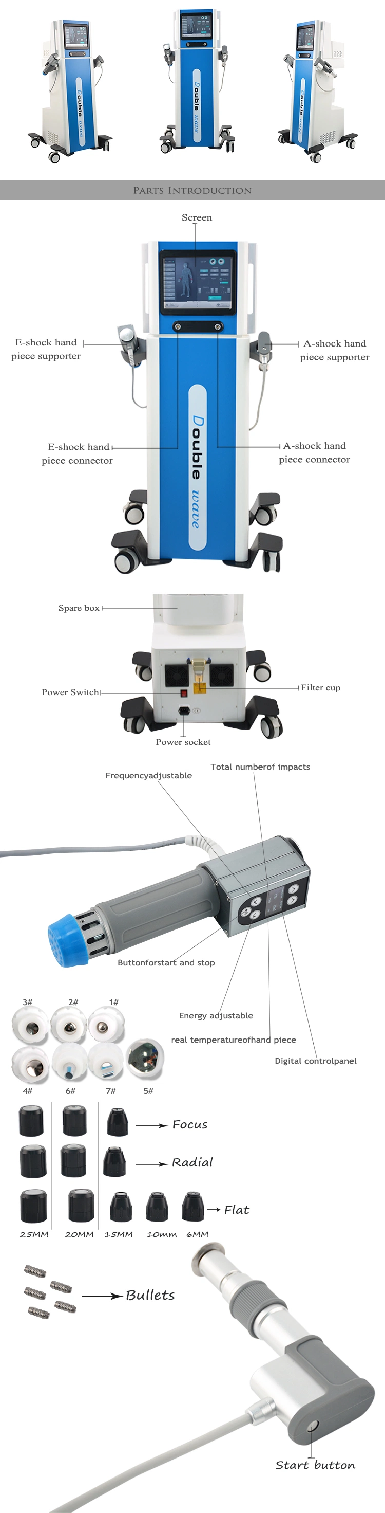 Portable Ultrawave Device for Bone Repairing Muscle Healing Physical Therapy Machine