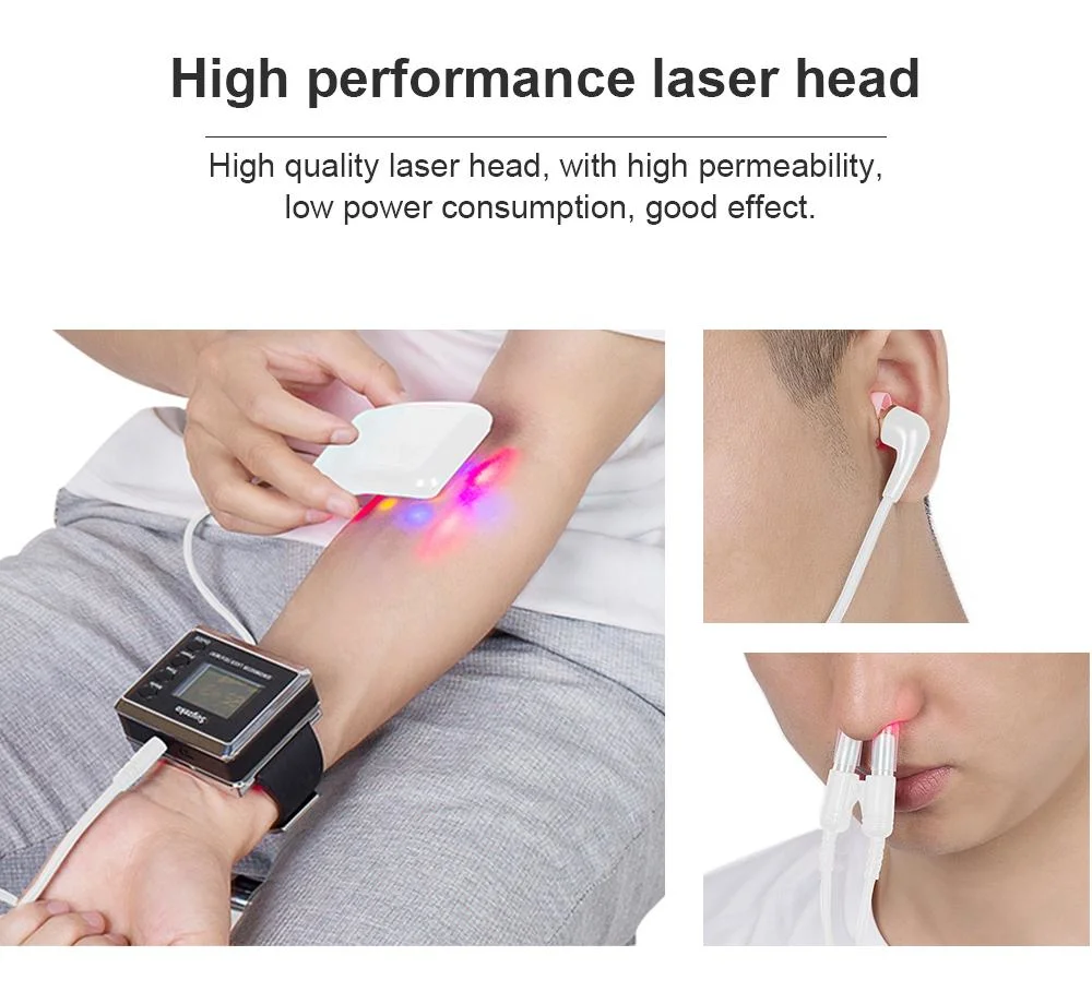 Wholesale Diabetes Cure 650nm Cold Laser Therapy for Chronic Rhinitis Therapeutic Instrument Wrist Watch