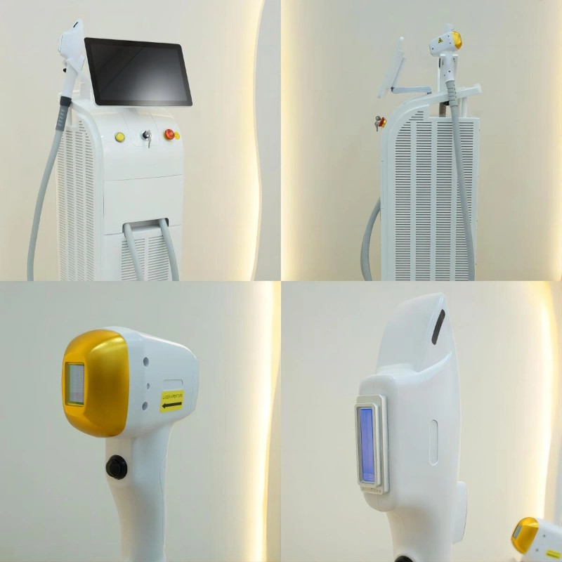 Dual Handle 1200W 1600W IPL Laser 808nm Ice Diode Hair Removal Device