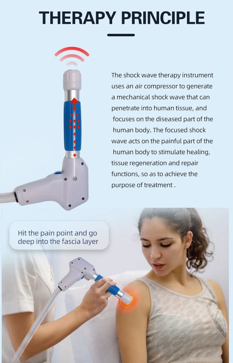 Home Use Portable Electric Shock Wave Device for Muscle Pain Relief Physical Therapy, Shockwave Joint Therapy Machine