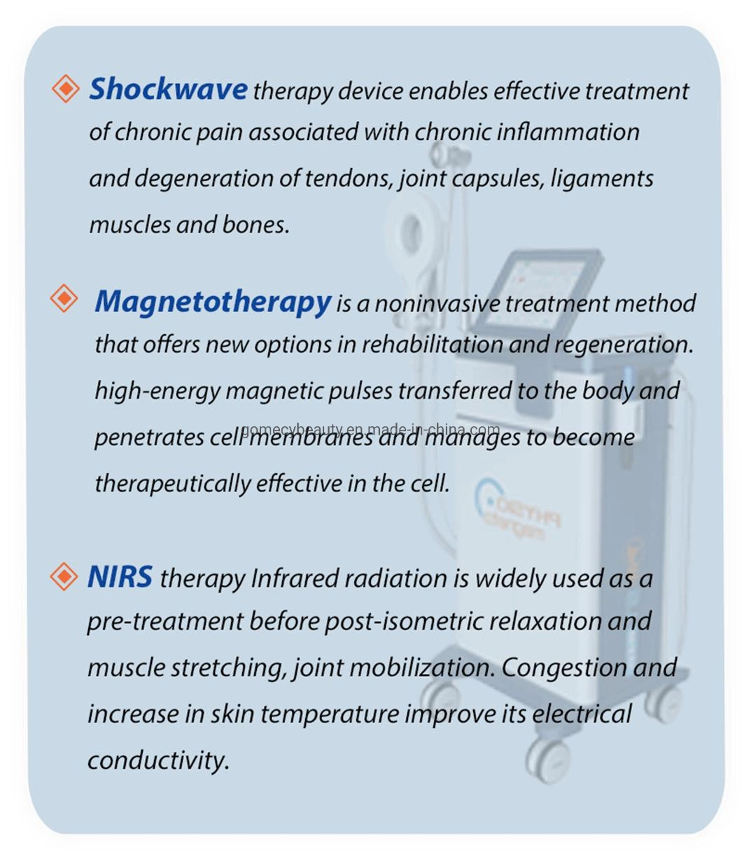 Vertical Pmst Physio Magento+Shockwave+Near Infrared Light High Laser Therapy Magentothearpy Machine