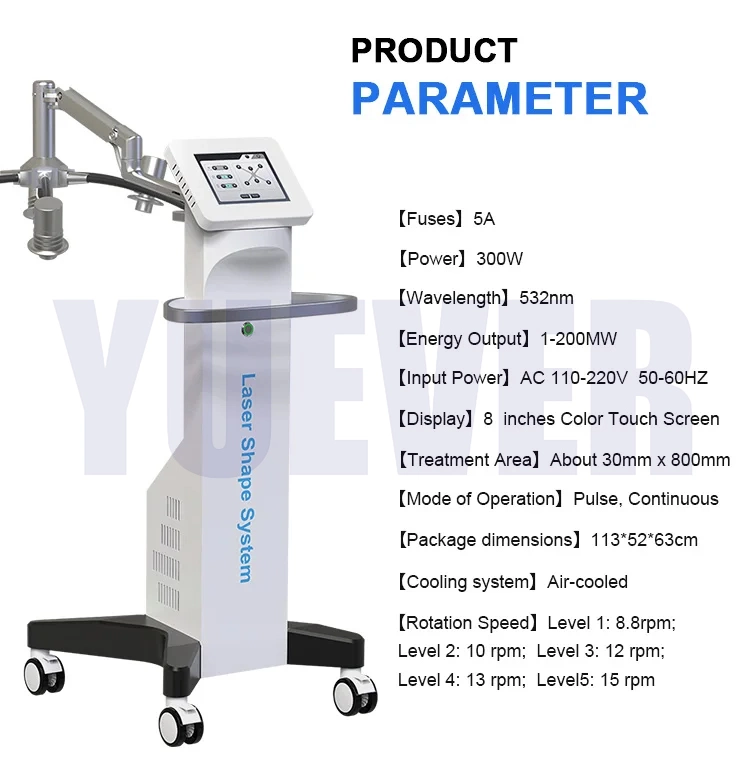 Yuever Medical 532nm Green Light Cold Laser Fat Burning 6D Laser Shape Body Slimming Machine