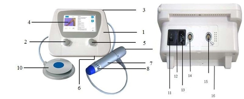 Latest Portable Extracorporeal Shock Wave Therapy/Device for Rehabilitation and Physiotherapy Single End or Double End