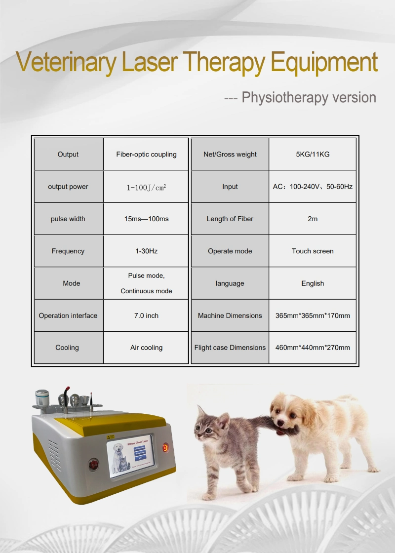 Portable Touch Screen Animals Laser Therapy Device Pain Relief Wound Healing Medical Therapy