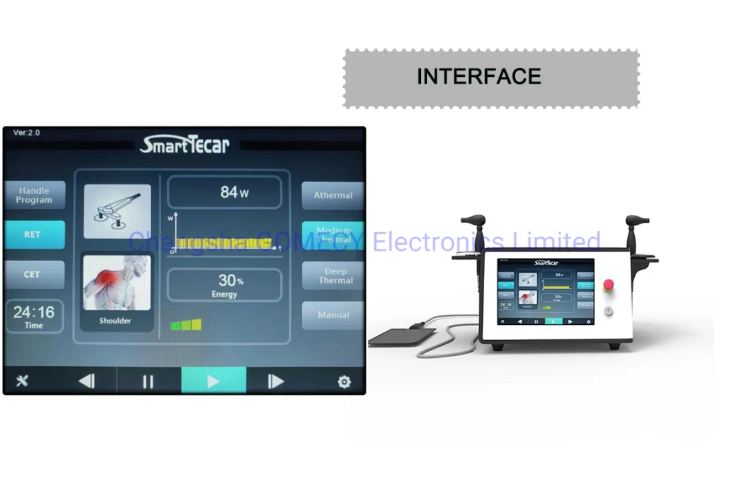 Tecar RF EMS 448kHz Pain Relief Portable Physical Therapy Shock Wave Device for Physiotherapy and ED Treatment