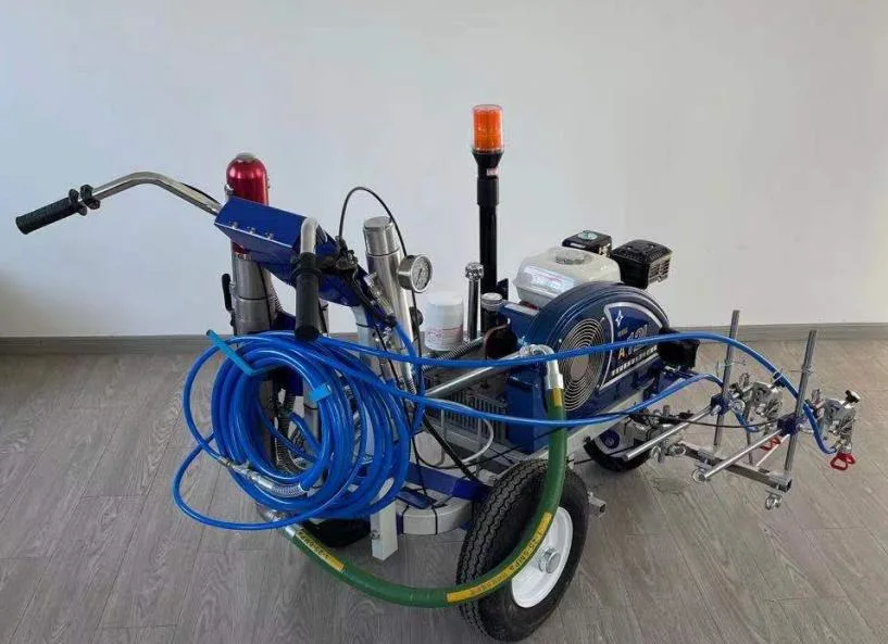 Hand Push Road Laser Screed Cold Jet Spray Line Drawing Spraying Road Line Painting Marking Paint Spraying Road Construction Machine