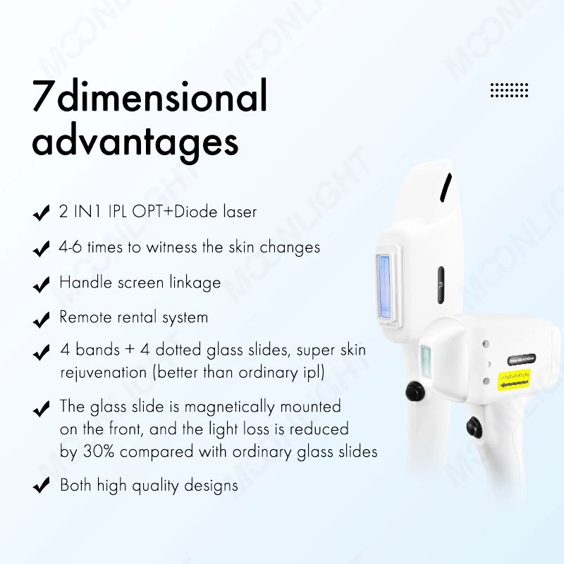 Dual Handle 1200W 1600W IPL Laser 808nm Ice Diode Hair Removal Device