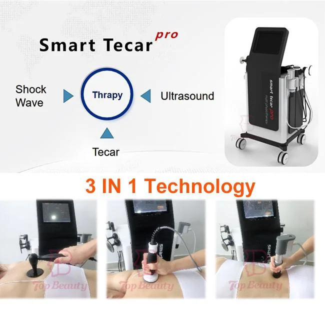 Multi Physiotherapy Equipment Ultrasonic Ultrasound Shock Wave Physical Therapy Machine Tecar Physiotherapy for Pain ED