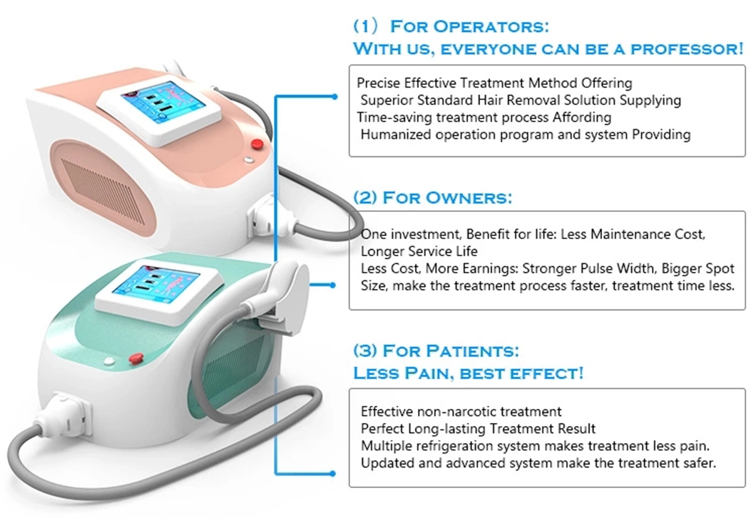 Ce Approved New Beauty Equipment Supply High Power Cold 100W 808 Hair Removal Derma Diode Portable Laser Machine