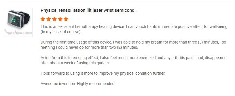 Health Care Semiconductor Low Level Laser Therapy Watch for Hypertension Treatment