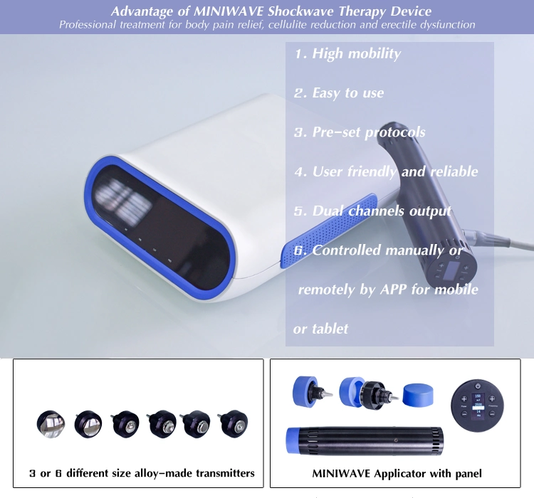 Shock Wave Therapy Equipment Machine for Leg Knee Pain Relief