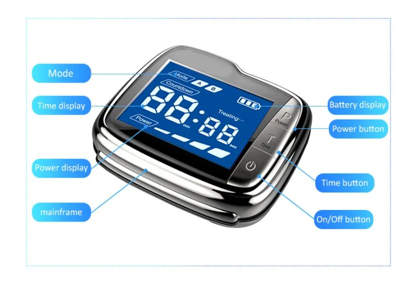 650nm Cold Laser Therapy Watch Wrist for Diabetes Hypertention Medical Therapeutic Apparatus