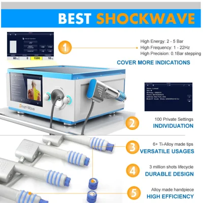 1-5 Bar Shockwave Impotencia Tratamiento de Fisioterapia de Onda de Choque de la Máquina para el Alivio del Dolor