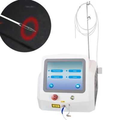 Triangel Laseev 980 1470nm Liposucción de alta potencia Fibrelift Nail Fungus Fisioterapia tratamiento Diodo láser Terapia de vena araña 1470nm Liposis láser Máquina