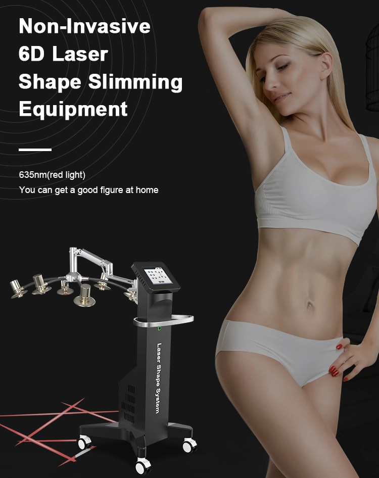 6D Laser Non-Invasive Cold Laser Slimming Red Light High Power for Weight Loss Equipment