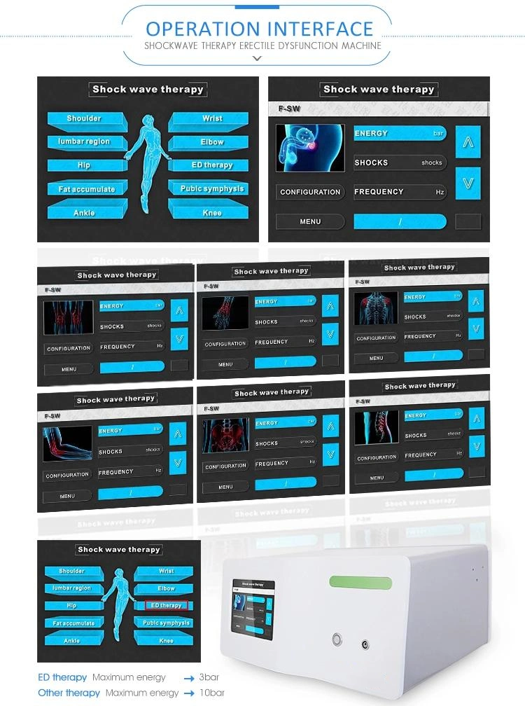 Professional Pain Relief Medical Devices Focused Extracorporeal Shockwave Therapy Machine