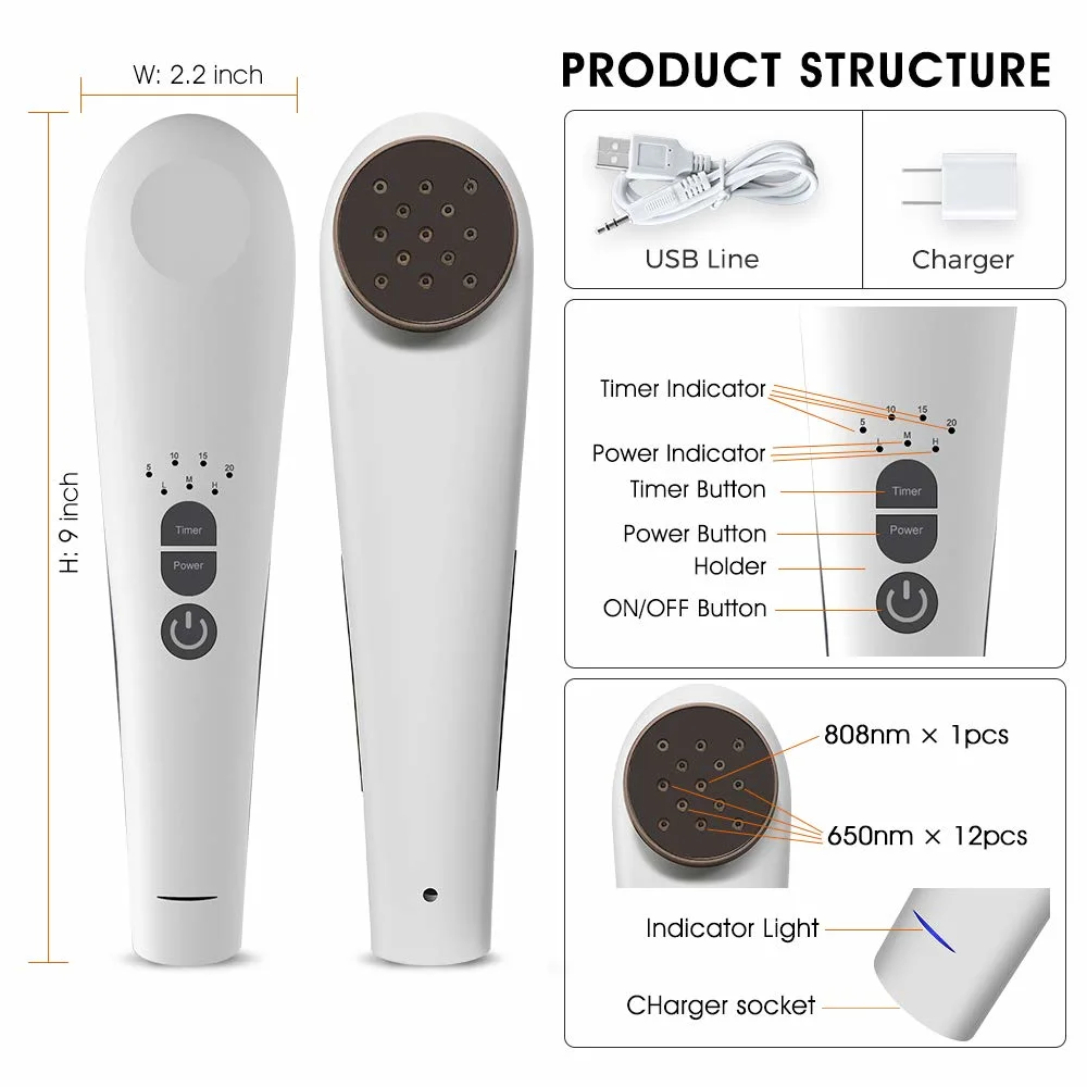 650nm and 808nm Lllt Cold Laser Therapy Joint Animal Wound Pain Relief Device