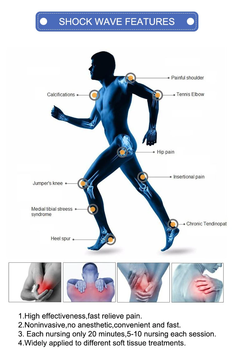 Physiotherapy Shock Wave Lithotripsy Muscle Soreness Relieve Ultrasound Shockwave Therapy Machine