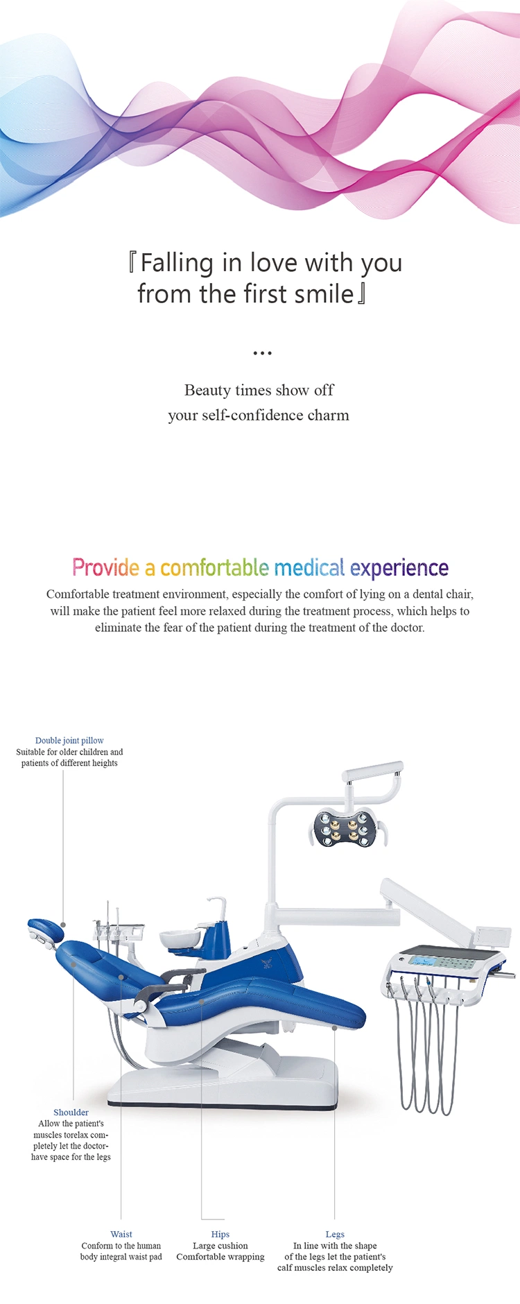 Luxury Operating Light Dental Furniture Unit with Foot Controller