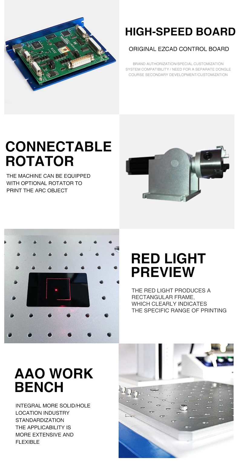 20W/30W/50W Fiber Laser Marking Machine for Metal/Stainless Steel/Carbon Steel Printing /Deep Engraving /Laser Embossing