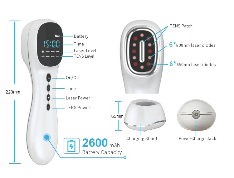 Cold Laser Therapy Device Pain Relief Physiotherapy Equipment with Tens Function