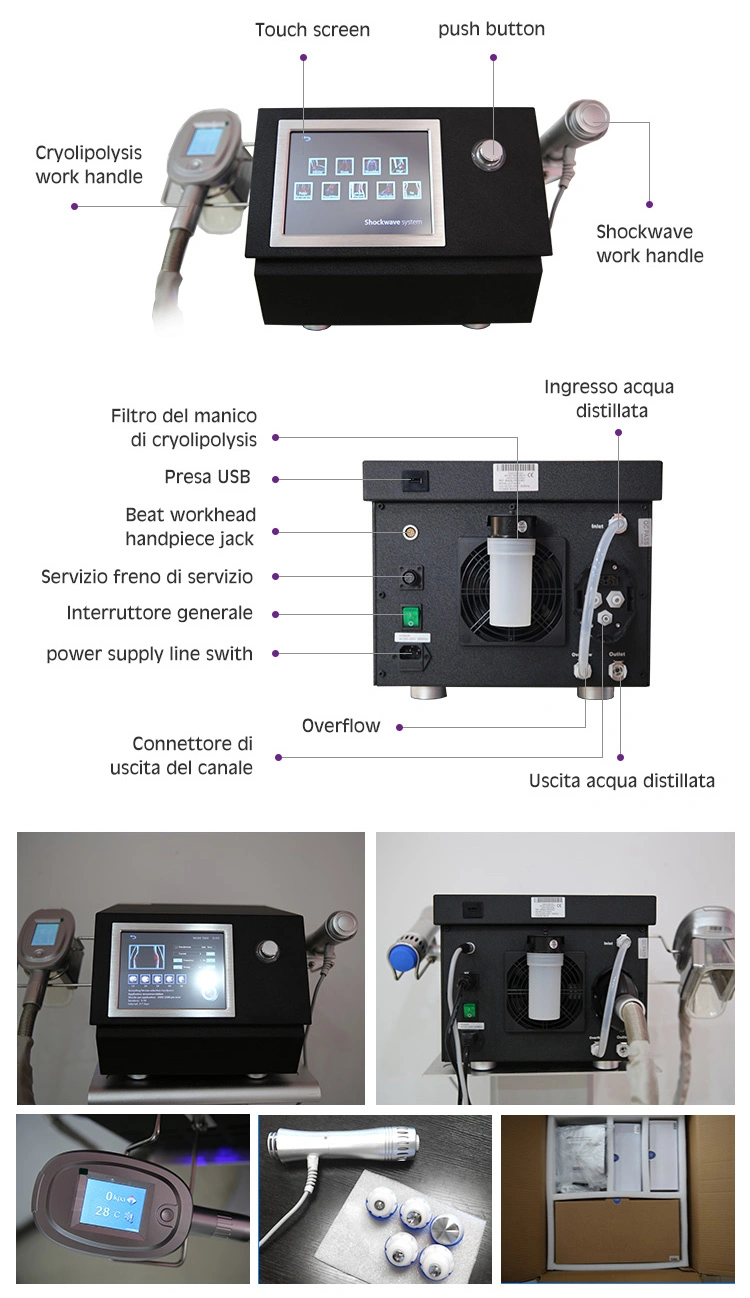 Portable Air Compressor Extracorporeal Shock Wave ED Therapy Shockwave Machine for Cellulite