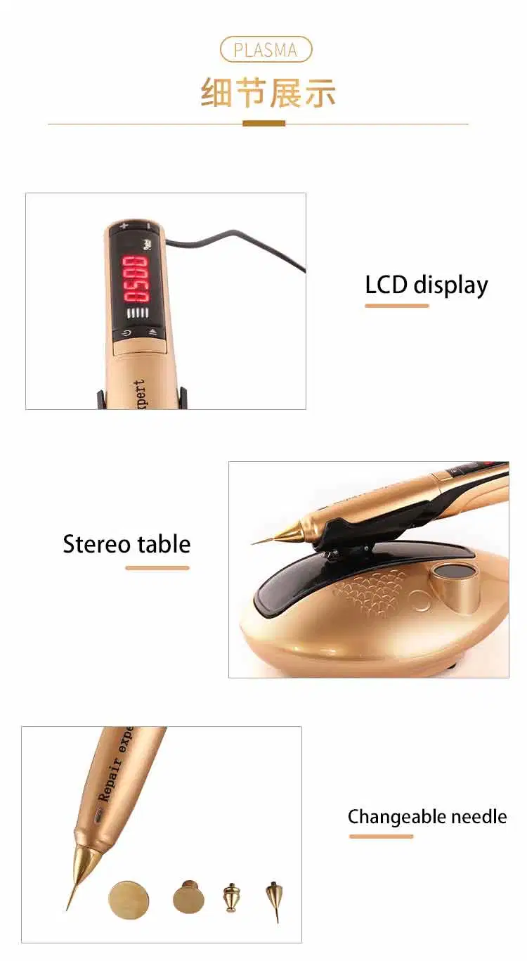 Handheld Flash Plasma Spot Removal Pen with Golden Handle