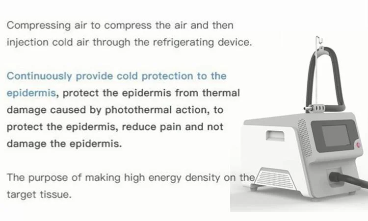 Cryo Air Skin Cooler Machine for Picosecond Laser Low Temperature Zimmer Cold Air Skin Cooling Machine