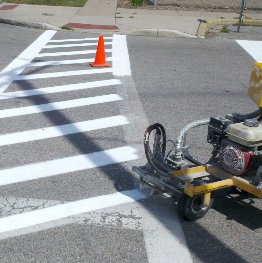 Cold Paint Road Marking Machine with Adjustable Glass Beads Spreader (Laser positioning)