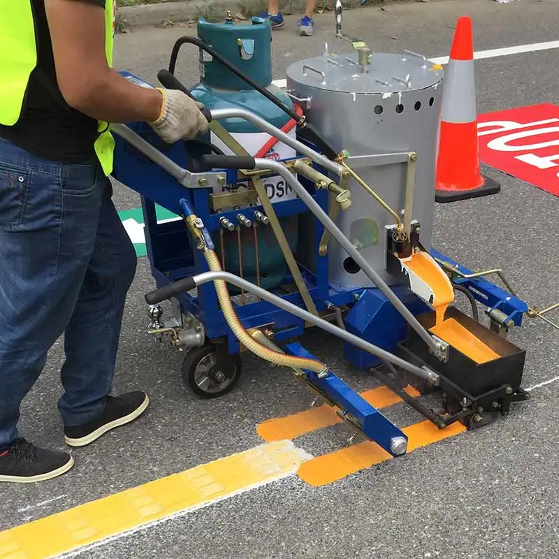 Cold Paint Road Marking Machine with Adjustable Glass Beads Spreader (Laser positioning)