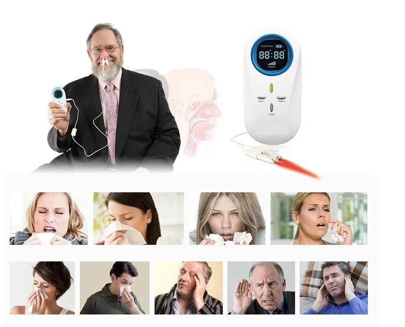 Home Use 650nm Laser Light Therapy for Rhinitis, Tinnitus, Ear Infection Lllt Low Level Laser Therapy