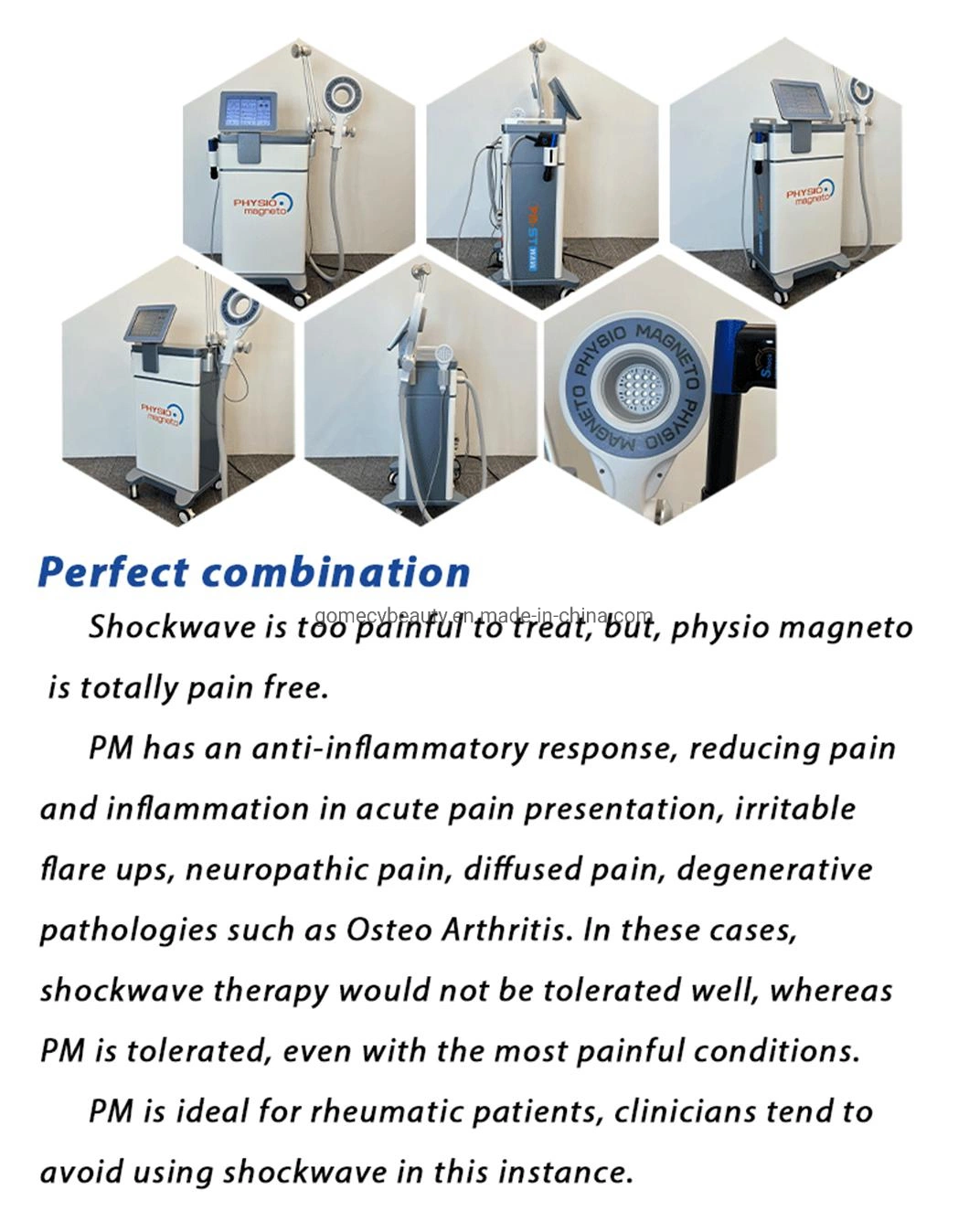 Gms Pmst Wavemagnetophysio+Shockwave+Infrared Handle 3in 1machine Newest Electric V43 Shockwave Therapy Machine Price