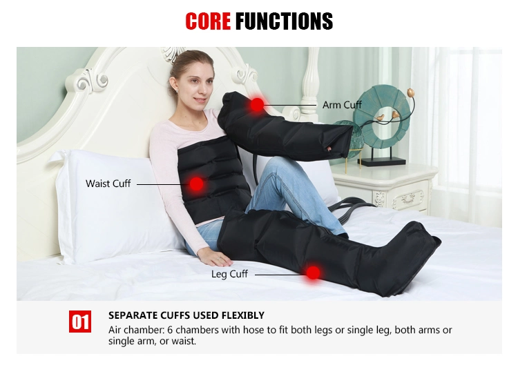 Air Pressure Compression Boots Massager Wave Recovery Compressor and Foot Leg Massage Machine