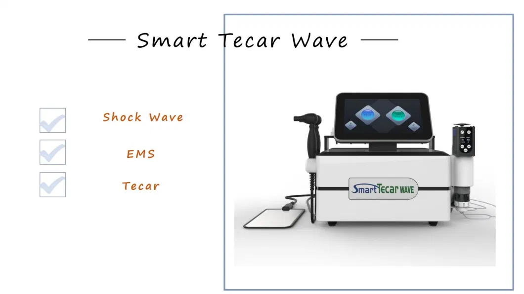 3 in 1 Professional Smart Tecar Wave Cet Ret Physiotherapy Machine with Shockwave EMS Muscle Stimulation Russian Wave Tens