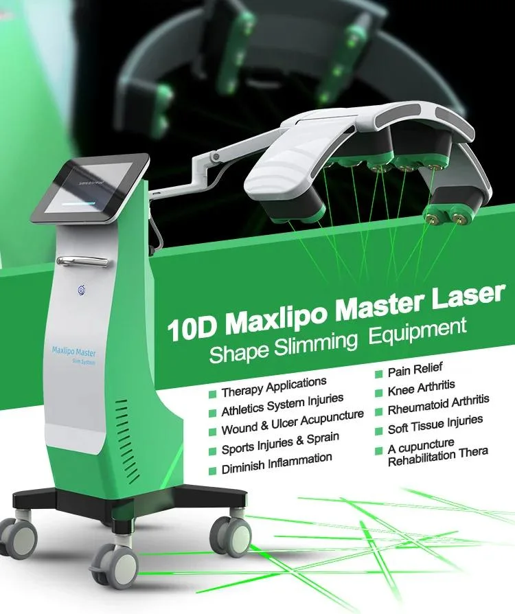 10d Cold Diode 532nm Green Laser Maxlipo Master Laser Fat Loss Body Shaping Slimming Equipment Beauty Equipment