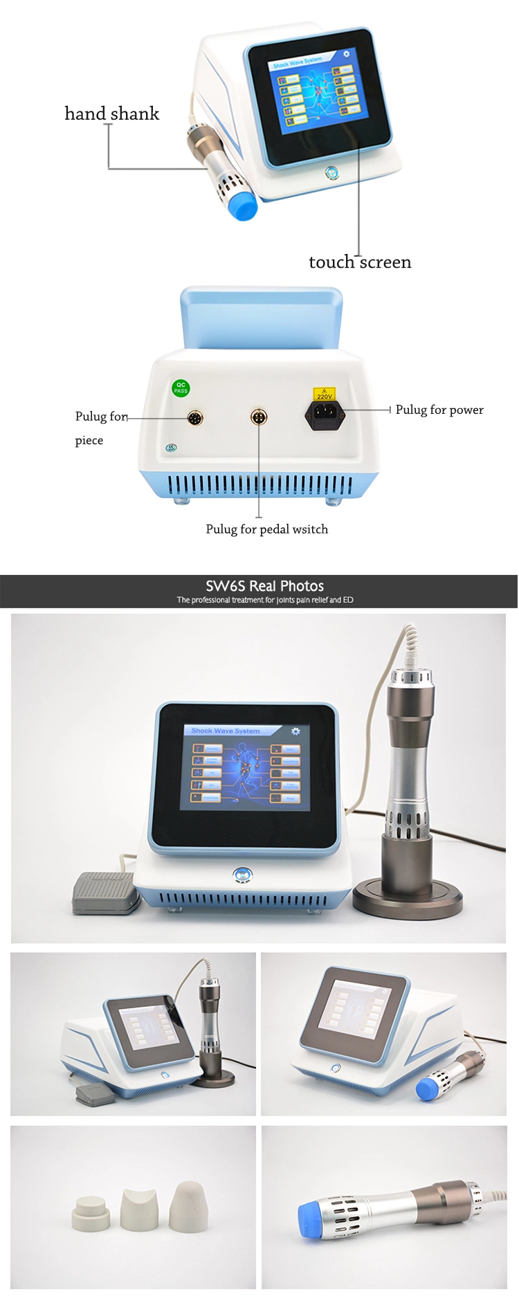 Portable Shock Wave Extracorporeal Shockwave Therapy Machine Penis Erectile Dysfunction