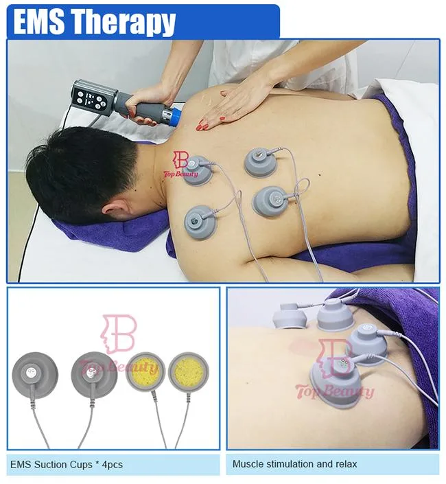 3 in 1 RF EMS Extracorporeal Shock Wave Physical Therapy Equipment /Magnetotherapy Physiotherapy Shockwave Therapy Shock Wave for Pain Relief