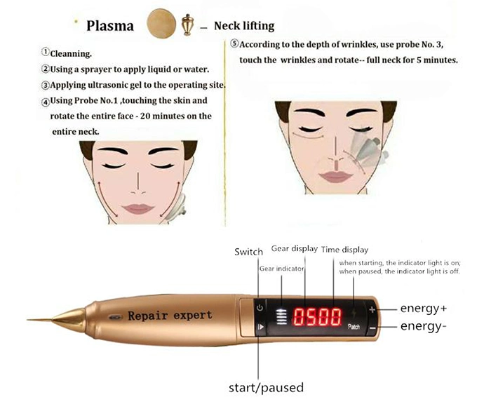 Repair Expert Cold Plasma Pen Beauty Ozone Plamere Pen for Wrinkle Removal