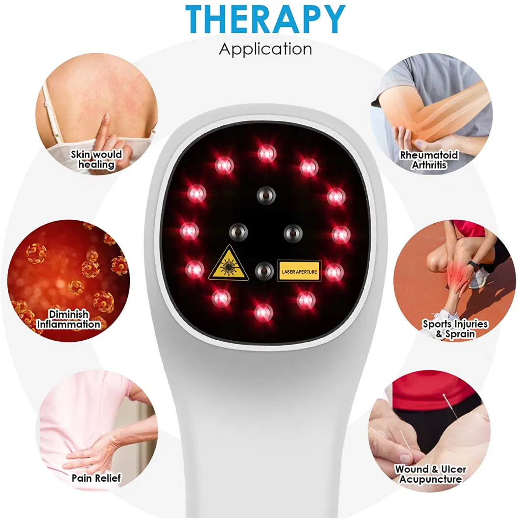 Red Light Cold Laser Sciatica Back Pain Therapy Device 808nm 605nm Low Level Lllt Handheld Home Use Medical Rehabilitation Equipment