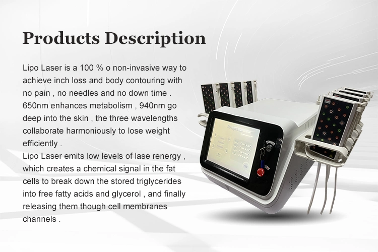 Non-Invasive Cold Lipo Laser Painless Slimming Machine Skin Tightening Cellulite Removal Red Light Therapy Device