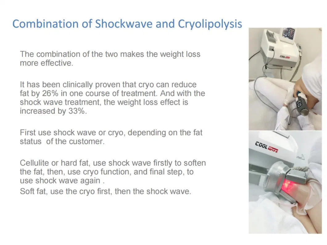 2 in 1 Professional Criolipolisis Cryotherapy Fat Freezing Machine with Shockwave Therapy ED Treatment