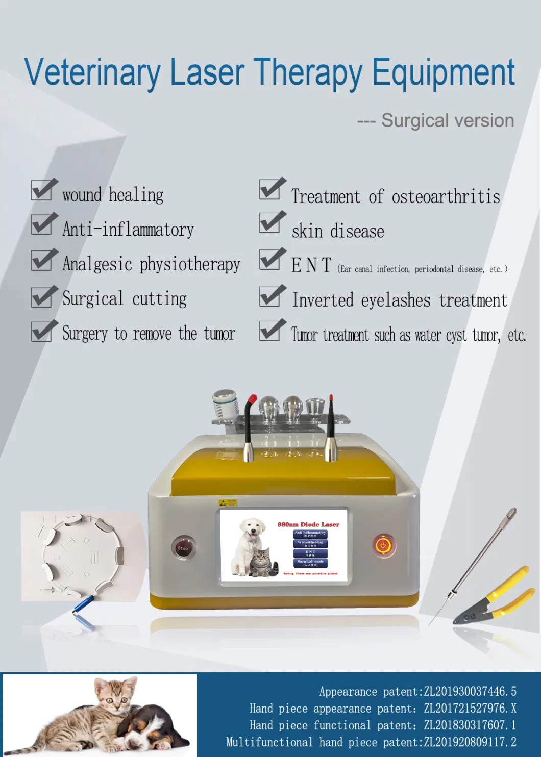 Portable Surgical Laser for Veterinary Semiconductor Laser Therapy Instrument, Veterinary Laser Therapy Machine