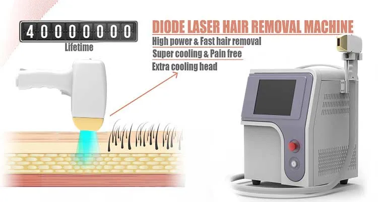 Portable Cold Laser Diodo Depilacion Hair Removal Machine Permanent Body 808 Diode Laser Hair Removal Device